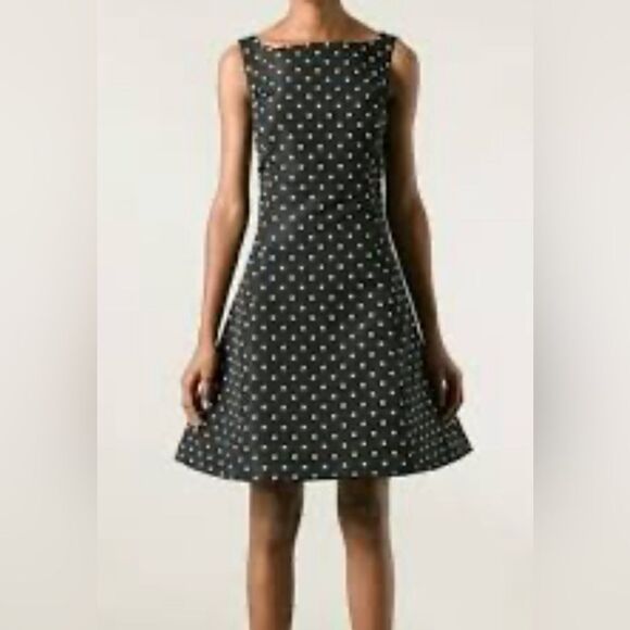 Ralph Lauren black label mulberry silk polka dot dress A-line size 8 - Picture 2 of 12
